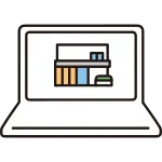 Computer And House SVG Icon